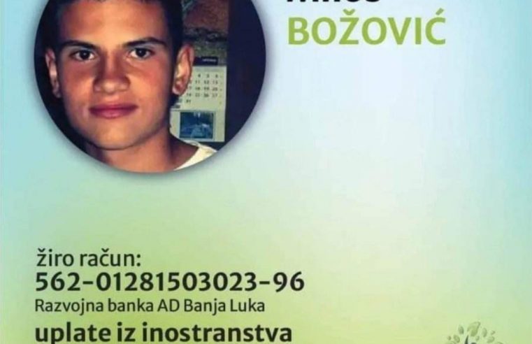 За наставак лијечења Милоша Божовића потребно је још око 120.000 евра